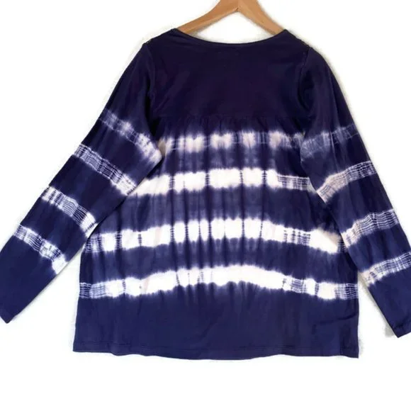 Greater Good Tie Dye long sleeve shirt. Women's 1X - Picture 3 of 5